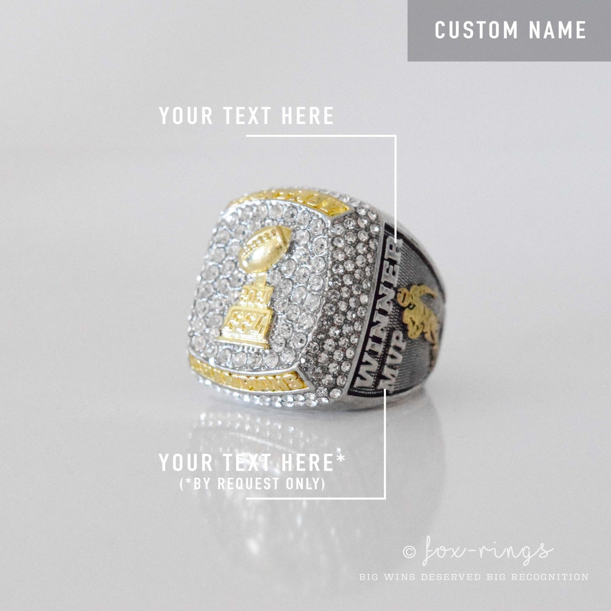 Fantasy Football League (2022) - CUSTOM NAME Championship Ring - Fox - Rings