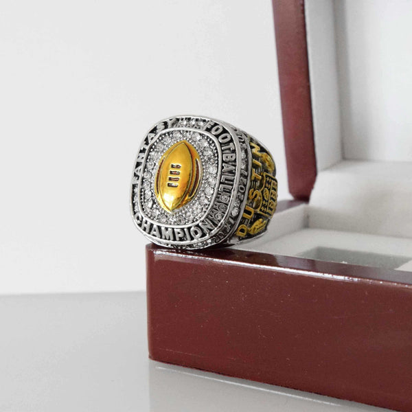 Fantasy Football League (2022) - CUSTOM NAME Championship Ring (Golden Football) - Fox - Rings