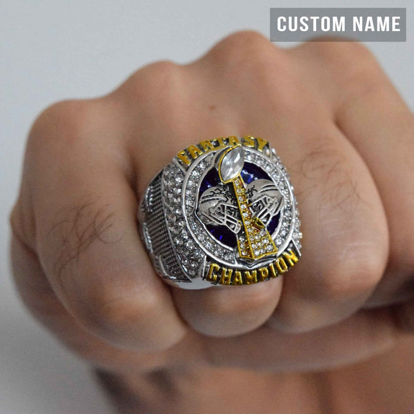 Fantasy Football League (2022) - CUSTOM NAME Championship Ring (Helmets Design) - Fox - Rings
