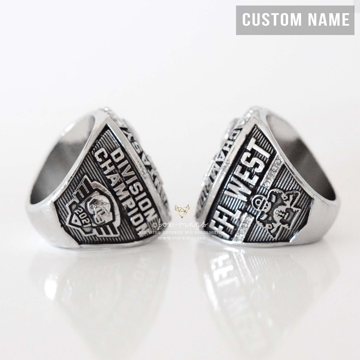 FFL FANTASY Football Champion 2021 (FoxRings Exclusive) CUSTOM NAME Championship Ring (2 Custom Sides) - Fox - Rings