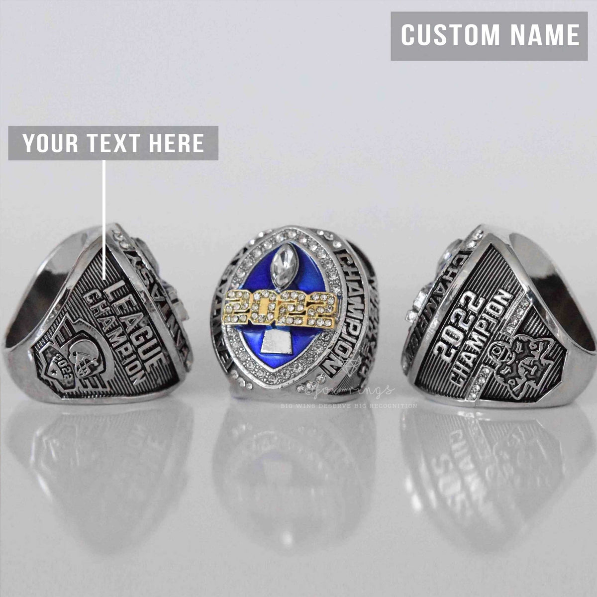 FFL FANTASY Football Champion 2022 - CUSTOM NAME Championship Ring (FoxRings Exclusive) - Fox - Rings