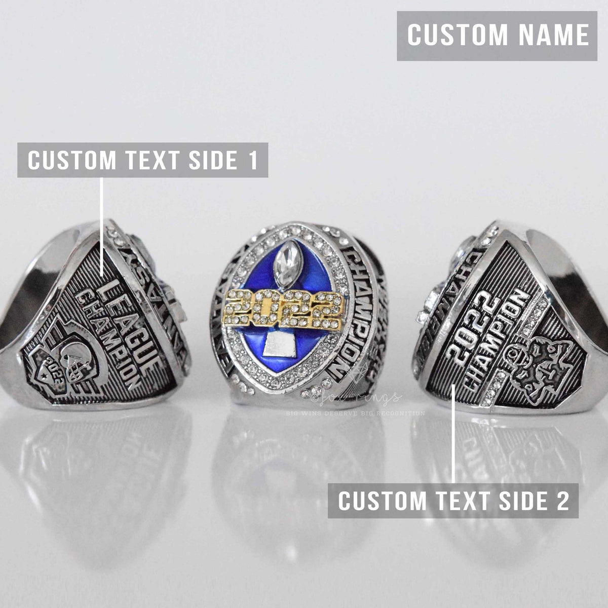FFL FANTASY Football Champion 2022 (FoxRings Exclusive) CUSTOM NAME Championship Ring (2 Custom Sides) - Fox - Rings