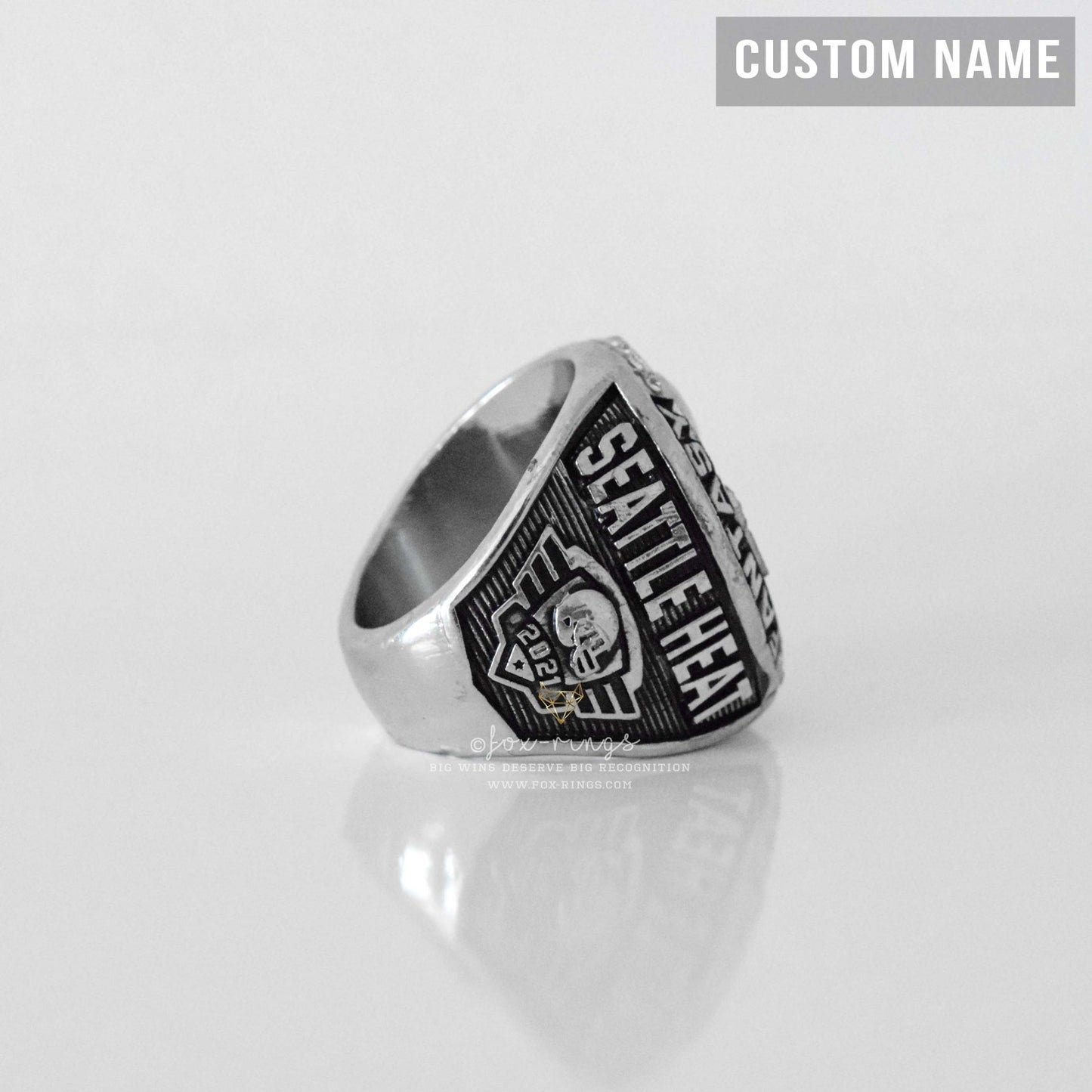 FFL FANTASY Football Champion 2022 (FoxRings Exclusive) CUSTOM NAME (Colored Top) Championship Ring (2 Custom Sides) - Fox - Rings