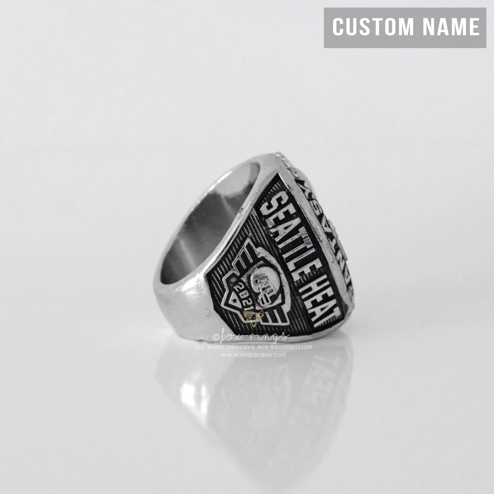 FFL FANTASY Football Champion 2022 (FoxRings Exclusive) CUSTOM NAME (Colored Top) Championship Ring (2 Custom Sides) - Fox - Rings