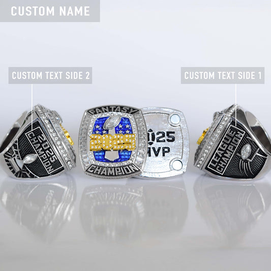 Flagship 2025 Fantasy League Champion CUSTOM NAME (2 Custom Sides) - FoxRings Exclusive - FFL Football Championship Ring