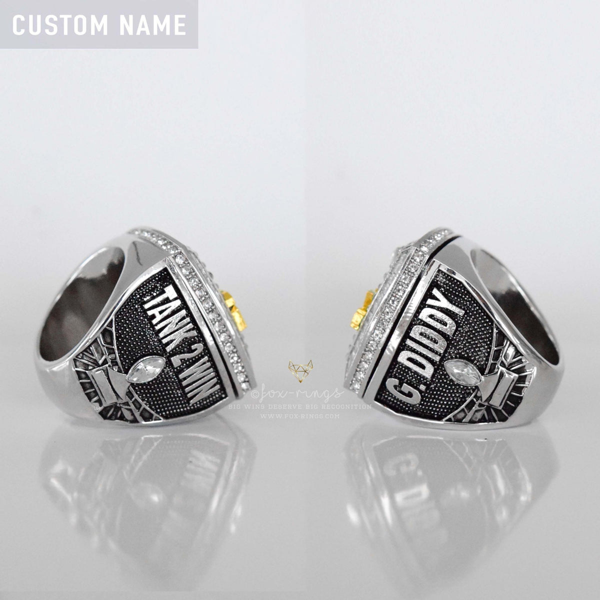 Flagship 2025 Fantasy League Champion CUSTOM NAME (2 Custom Sides) - FoxRings Exclusive - FFL Football Championship Ring