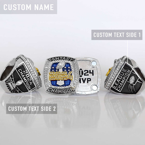 Flagship 2024 Fantasy League Champion CUSTOM NAME (2 Custom Sides) - FoxRings Exclusive - FFL Football Championship Ring - Fox - Rings