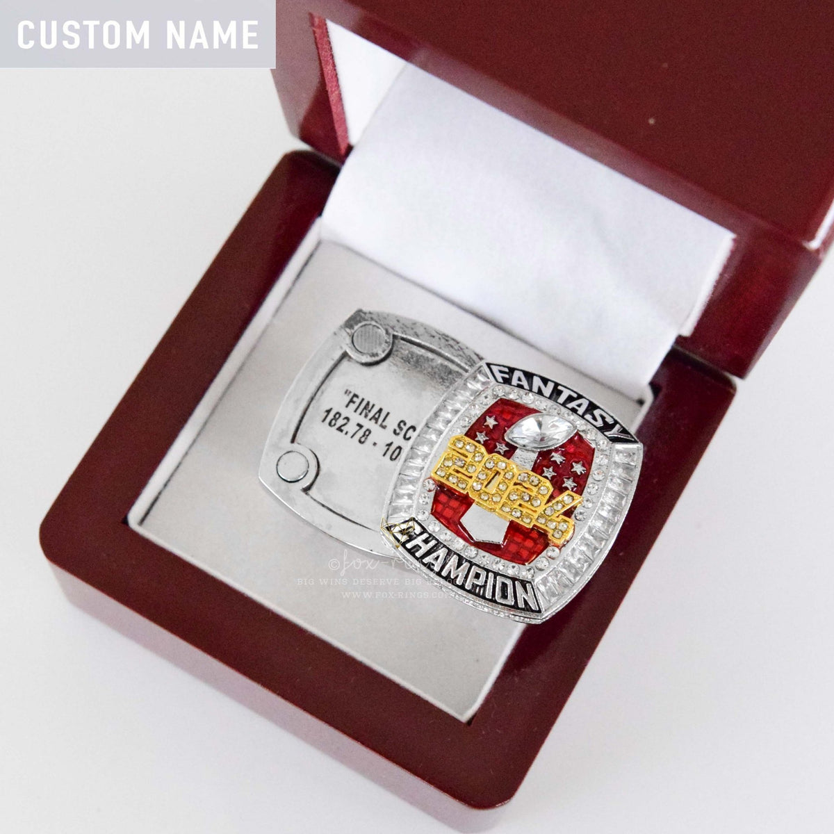 Flagship 2024 Fantasy League Champion CUSTOM NAME (2 Sides and Inside) - FoxRings Exclusive - FFL Football Championship Ring - Fox - Rings