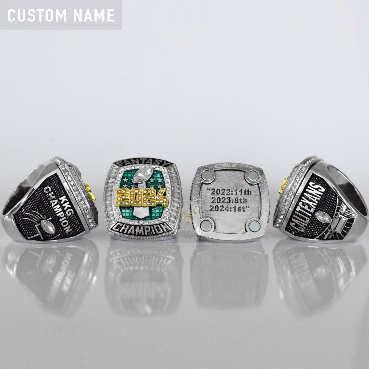 Flagship 2024 Fantasy League Champion CUSTOM NAME (2 Sides and Inside) - FoxRings Exclusive - FFL Football Championship Ring - Fox - Rings