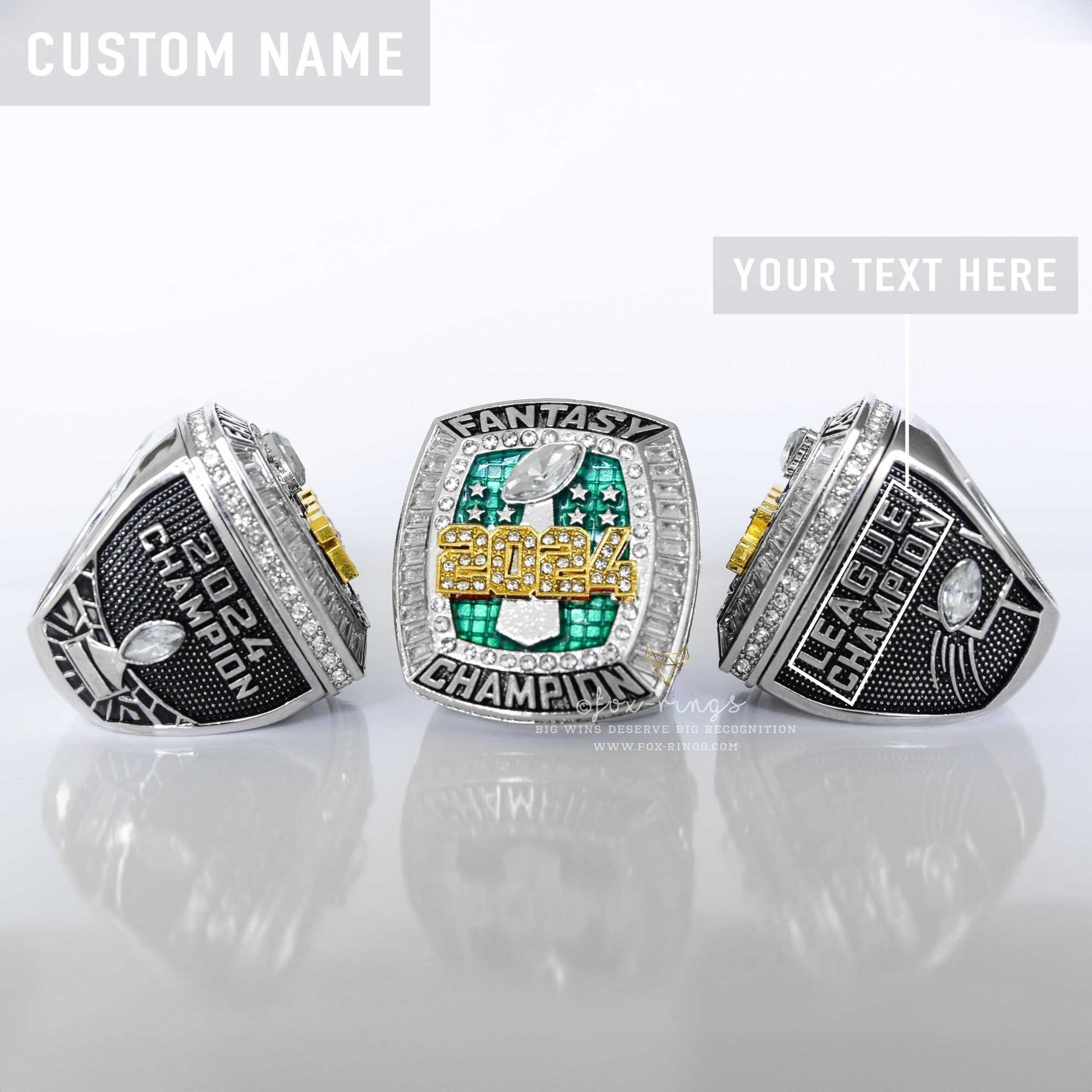 Flagship 2024 Fantasy League Champion CUSTOM NAME - FoxRings Exclusive - FFL Football Championship Ring - Fox - Rings