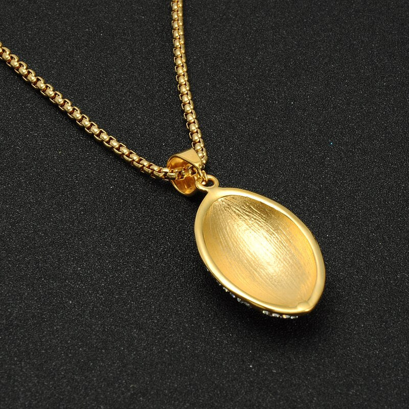 Golden Football - Cubic Zirconia (Stainless Steel) Necklace - Fox - Rings