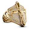Golden Shield Cross Wall Crucifix (Christian or Catholic Ring) - Fox - Rings