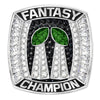 2 Time Fantasy League Champion CUSTOM NAME (2 Custom Sides and Football Diamond)- FoxRings Exclusive - Back to Back FFL Football Championship Ring