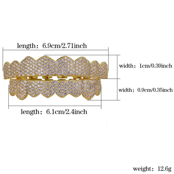 Iced Out Grillz (Custom Fit) Micro Pave Cubic Zirconia - Fox - Rings