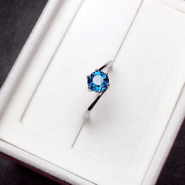 Perfect Blue Luminous Ring - 925 STERLING SILVER - Fox - Rings
