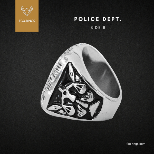 Police Department (CUSTOM NAME) Ring - To Protect and To Serve - Fox - Rings