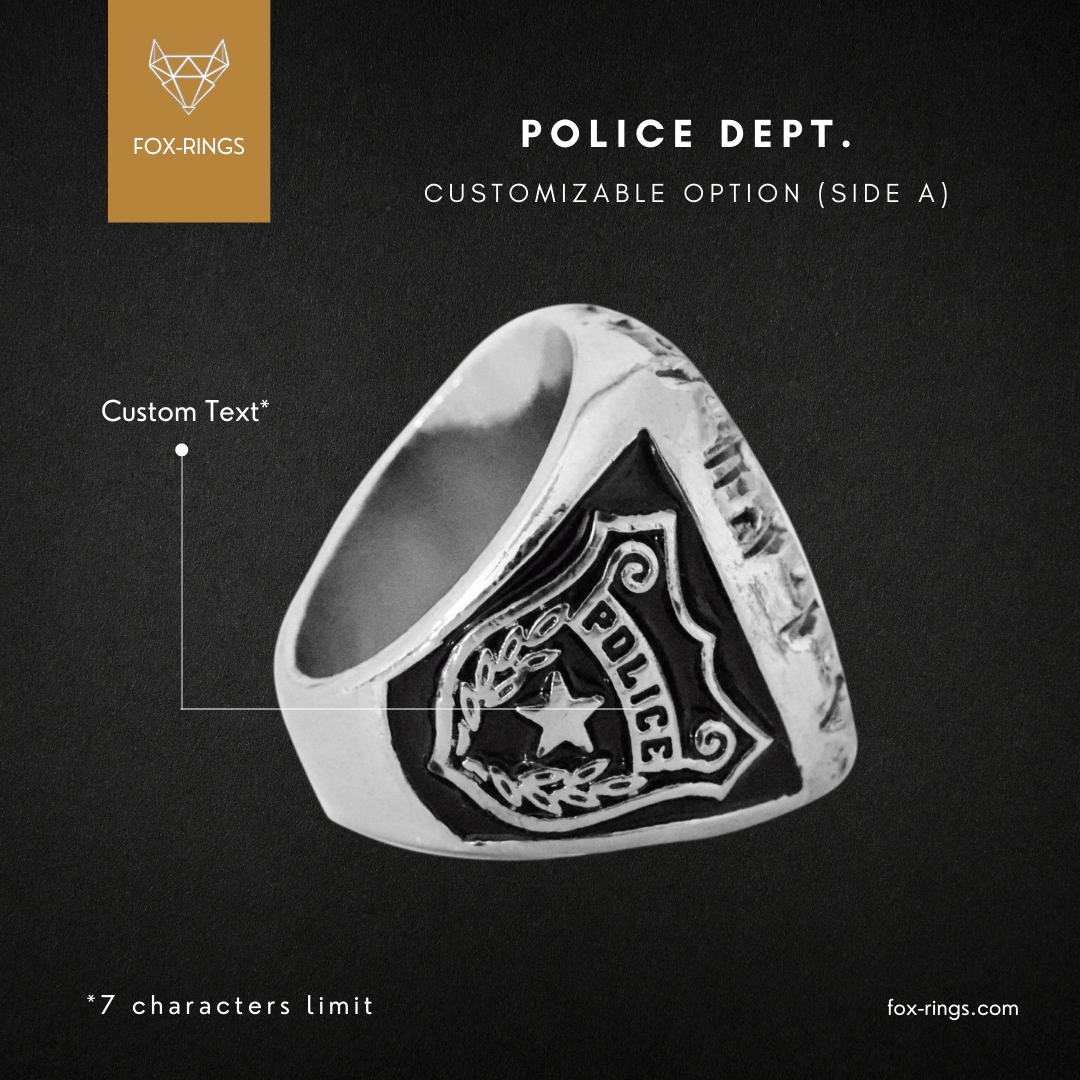 Police Department (CUSTOM NAME) Ring - To Protect and To Serve - Fox - Rings