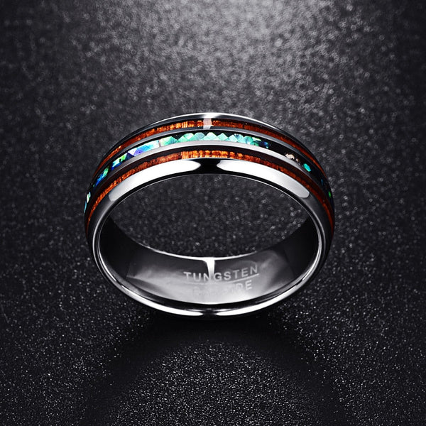 Polished Tungsten Carbide Men's (8MM Band) Wedding Ring - Fox - Rings