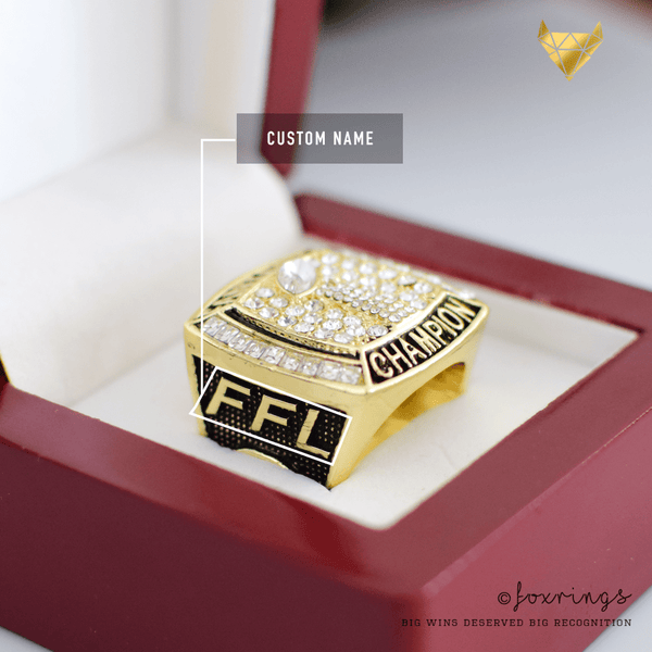 PREMIUM FFL - Fantasy Football League (2017) - CUSTOM NAME Championship Ring - Fox - Rings