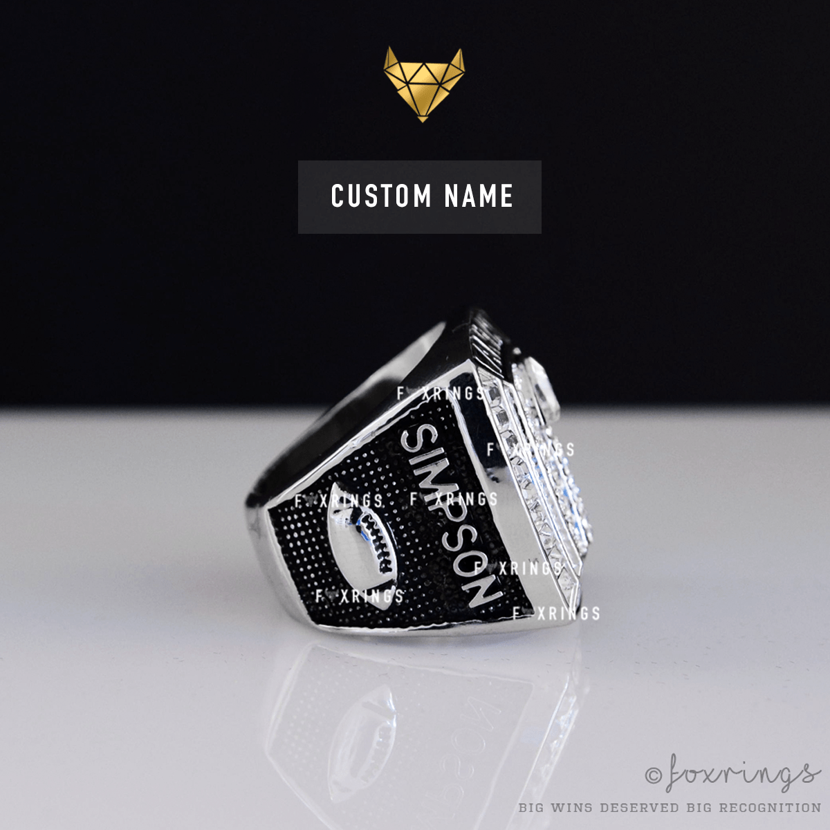 PREMIUM FFL - Fantasy Football League (2019) - CUSTOM NAME Championship Ring - Fox - Rings