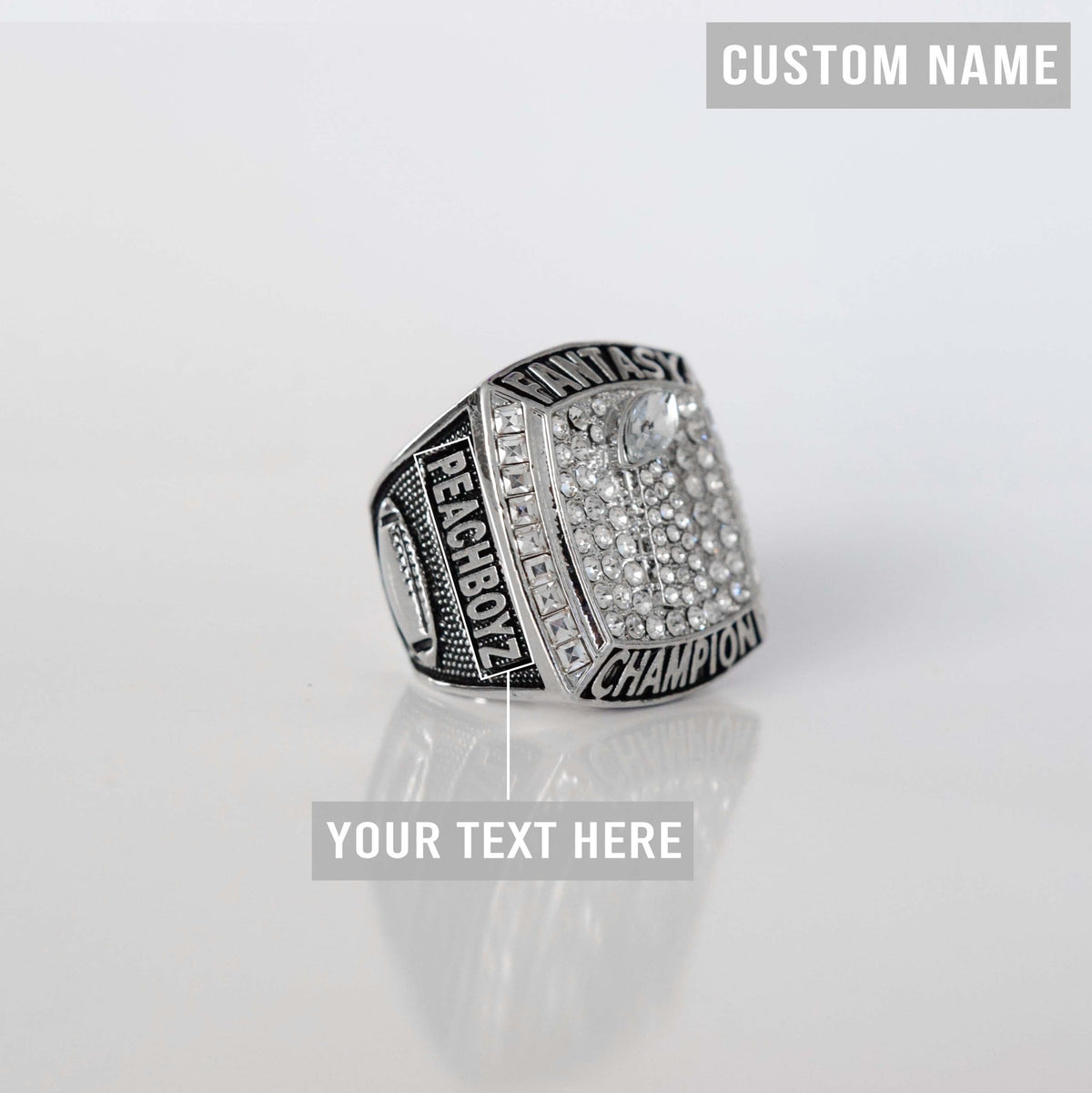 PREMIUM FFL - Fantasy Football League (2024) - CUSTOM NAME Championship Ring - Fox - Rings