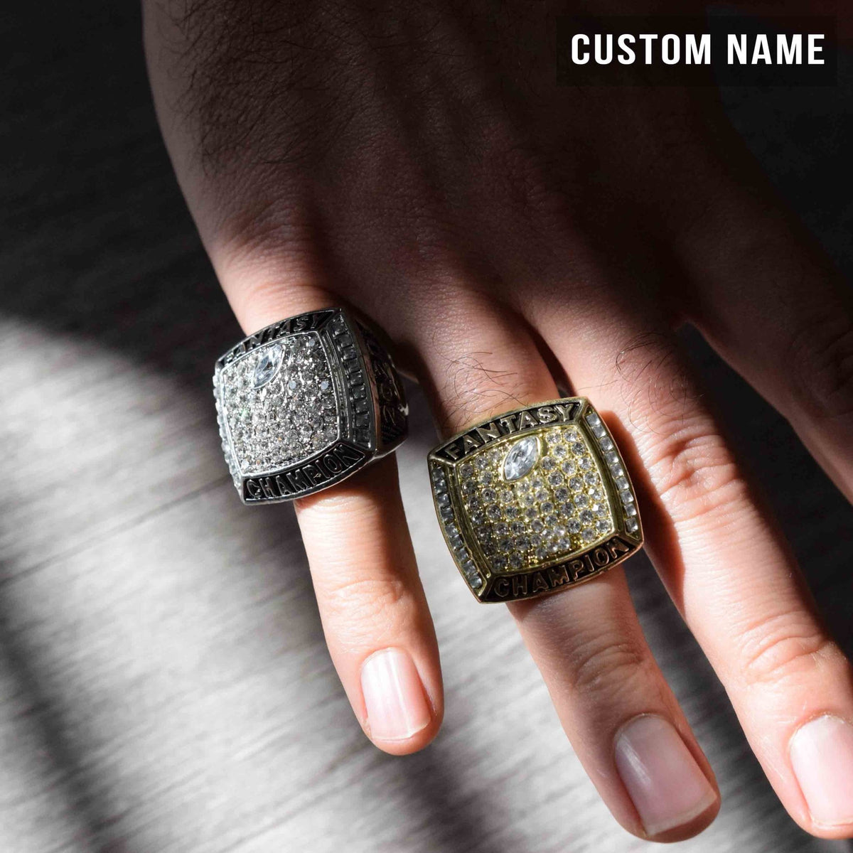PREMIUM FFL - Fantasy Football League - CUSTOM NAME (2 Custom Sides) Championship Ring - Fox - Rings