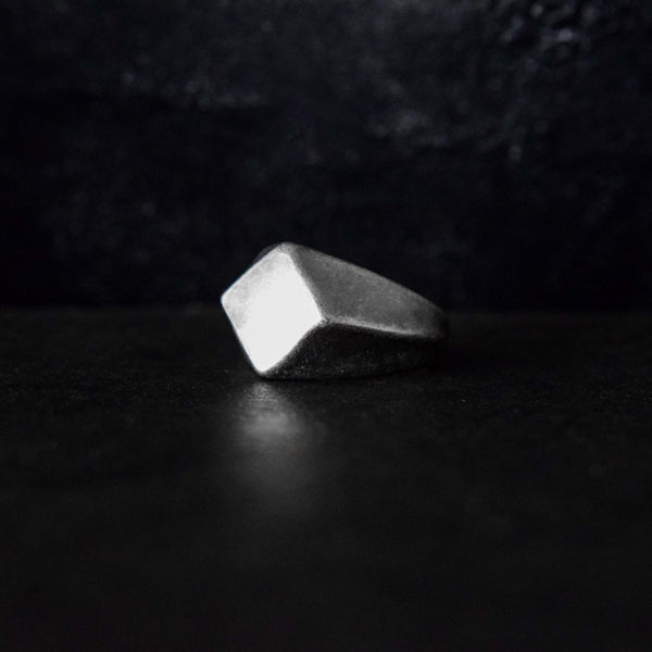 Rhombus Signet Silver Stainless Steel ring - Motorcycle Club Biker Ring - Fox - Rings