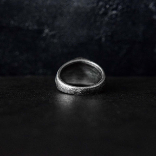 Rhombus Signet Silver Stainless Steel ring - Motorcycle Club Biker Ring - Fox - Rings