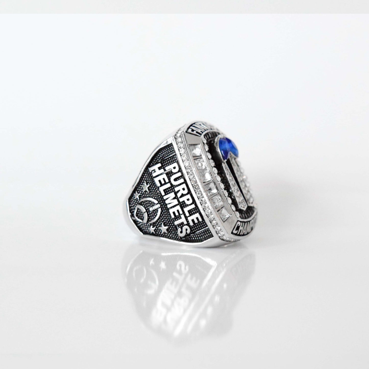 2 Time Fantasy League Champion CUSTOM NAME (2 Custom Sides and Football Diamond)- FoxRings Exclusive - Back to Back FFL Football Championship Ring