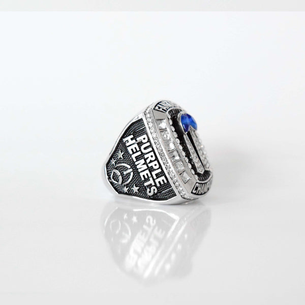 2 Time Fantasy League Champion CUSTOM NAME (2 Custom Sides and Football Diamond)- FoxRings Exclusive - Back to Back FFL Football Championship Ring