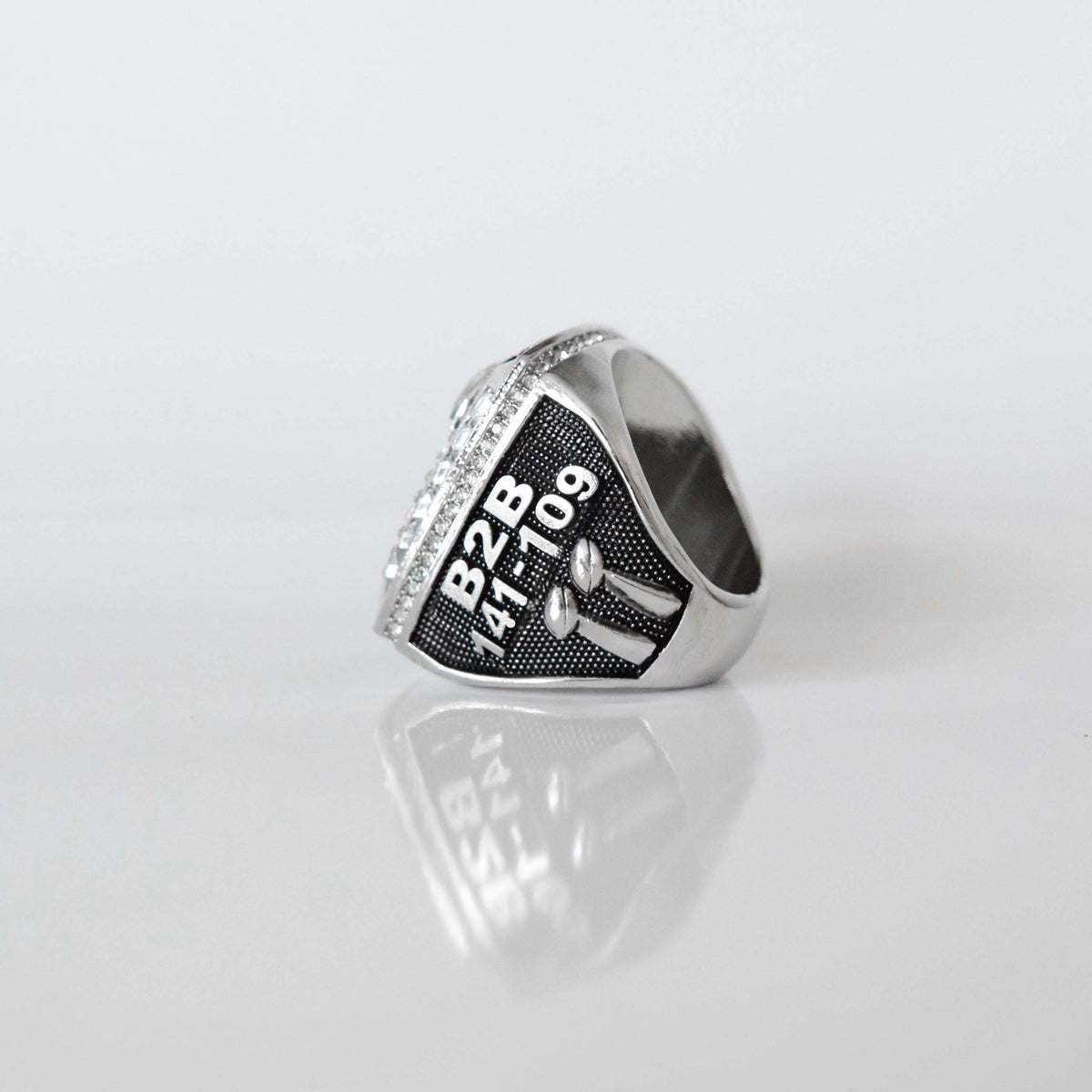 2 Time Fantasy League Champion CUSTOM NAME (2 Custom Sides and Football Diamond)- FoxRings Exclusive - Back to Back FFL Football Championship Ring
