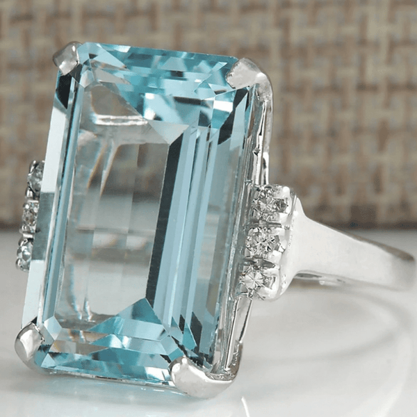 The Purity Ice Blue Aquamarine Ring - Fox - Rings