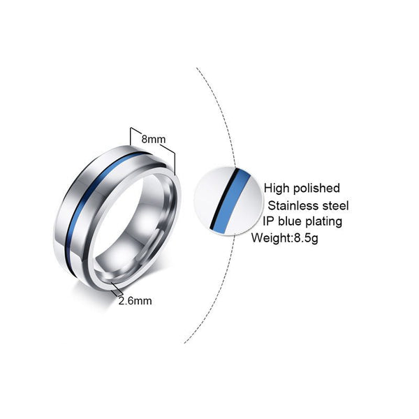 Titanium (Matte Black) 8MM Wedding Ring Band - Fox - Rings