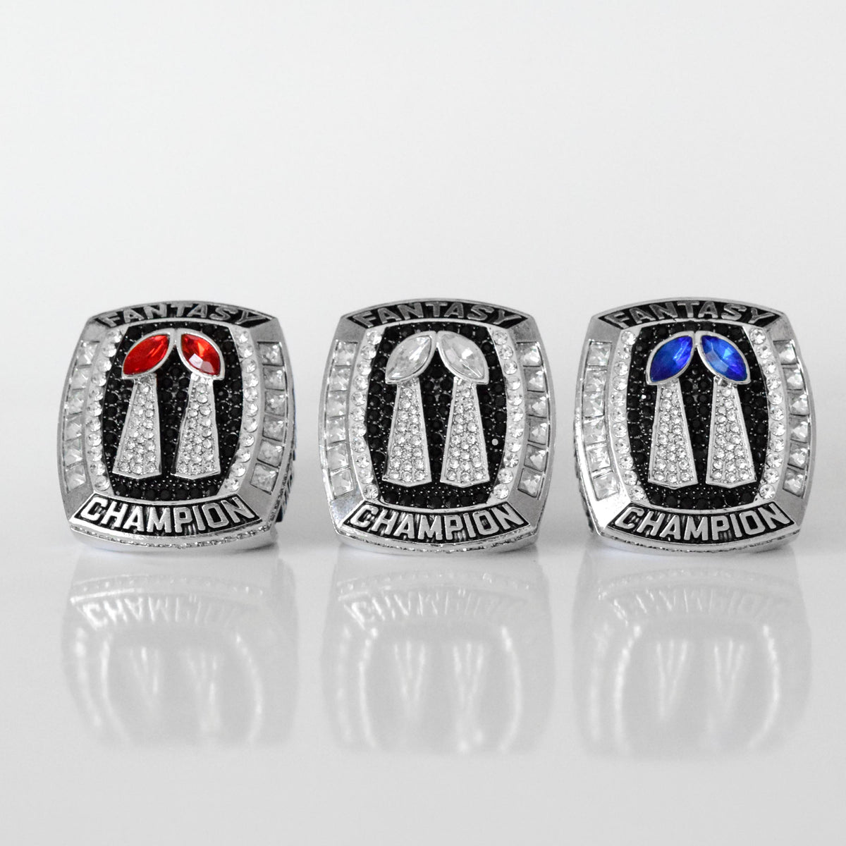 2 Time Fantasy League Champion CUSTOM NAME (2 Custom Sides and Football Diamond)- FoxRings Exclusive - Back to Back FFL Football Championship Ring