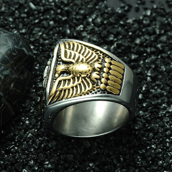 US Navy - Stainless Steel (Titanium) United States Naval Anchor Ring - Fox - Rings
