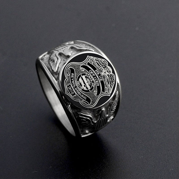 Volunteer Firefighter (Stainless Steel) Fire Department Ring - Fox - Rings