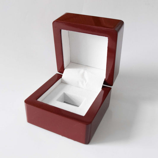 Wooden Championship Ring Display Box (1 Slot Box) - Fox - Rings
