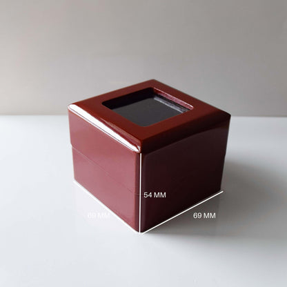 Wooden Display Box (1 Slot Box) - Clear top - Fox - Rings