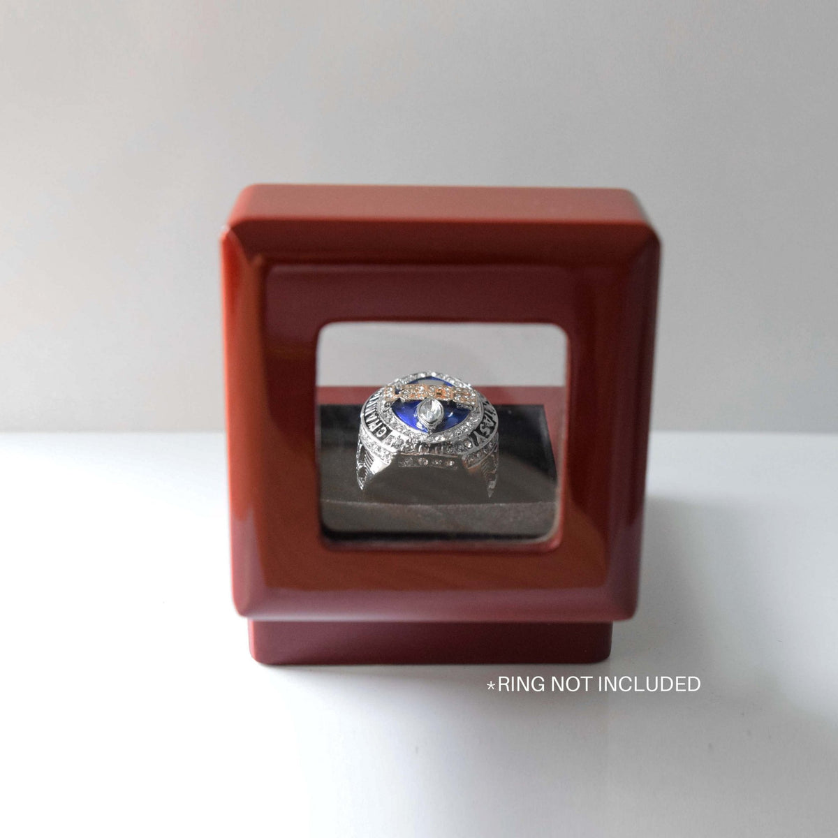 Wooden Display Box (1 Slot Box) - Clear top - Fox - Rings