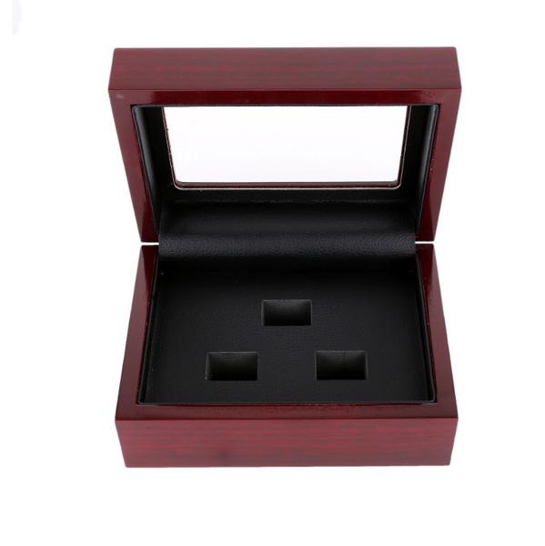 Wooden Display Box (3 Slot Box) - Fox - Rings