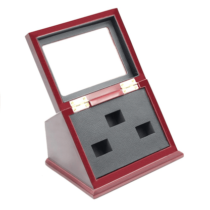 Wooden Standing Display Box - Championship Ring Collector's Display Case - Fox - Rings