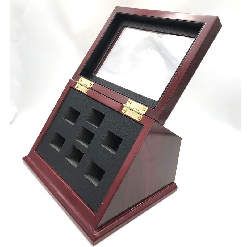 Wooden Standing Display Box - Championship Ring Collector's Display Case - Fox - Rings
