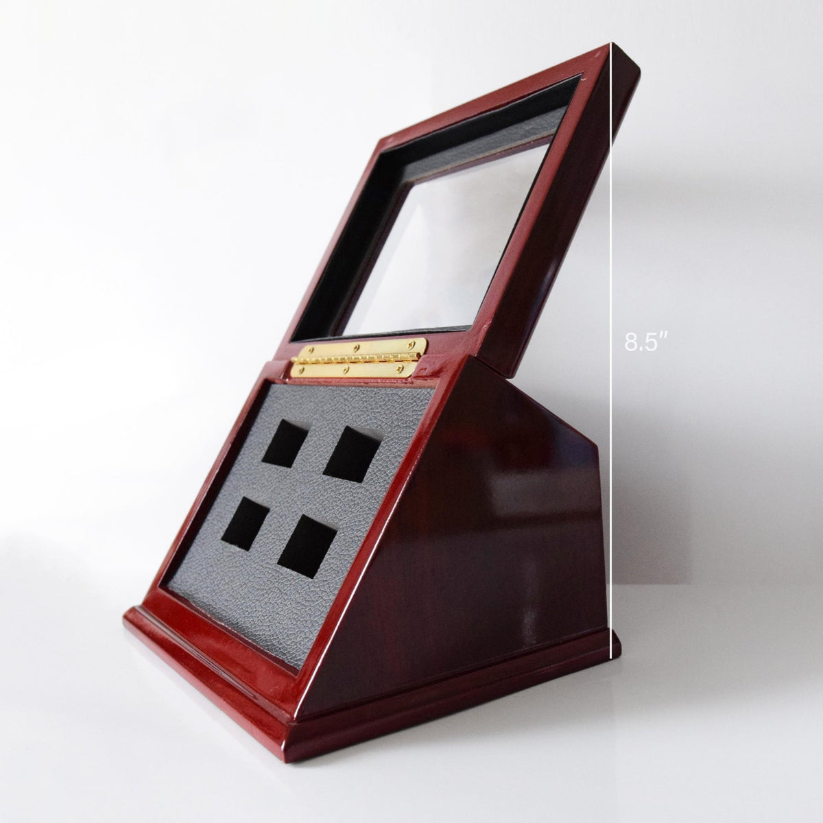 Wooden Standing Display Box - Championship Ring Collector's Display Case - Fox - Rings