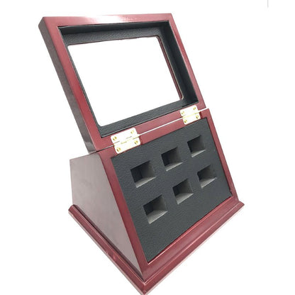 Wooden Standing Display Box - Championship Ring Collector's Display Case - Fox - Rings