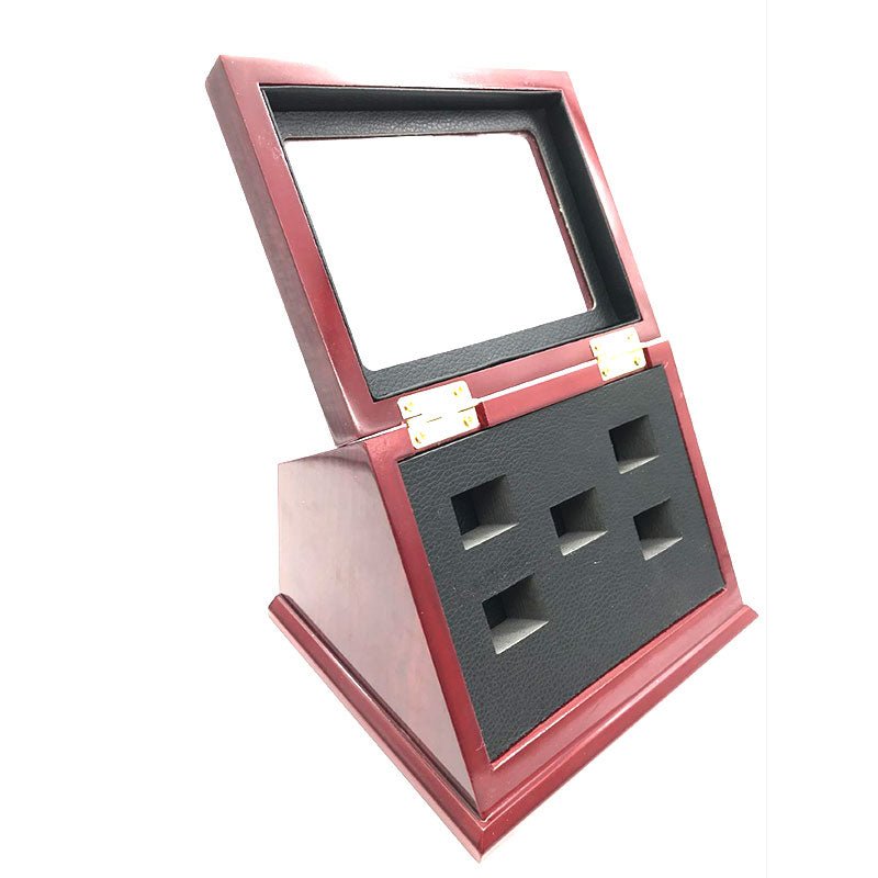 Wooden Standing Display Box - Championship Ring Collector's Display Case - Fox - Rings