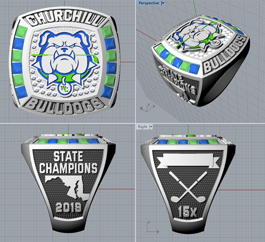 Churchill Bulldogs (2019) State Champions Ring