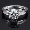Women's Silver-Plated Engagement Ring Cubic Zirconia Diamond