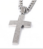 Cubic Zirconia Jesus Cross Necklace (Iced Out Tennis Chain)
