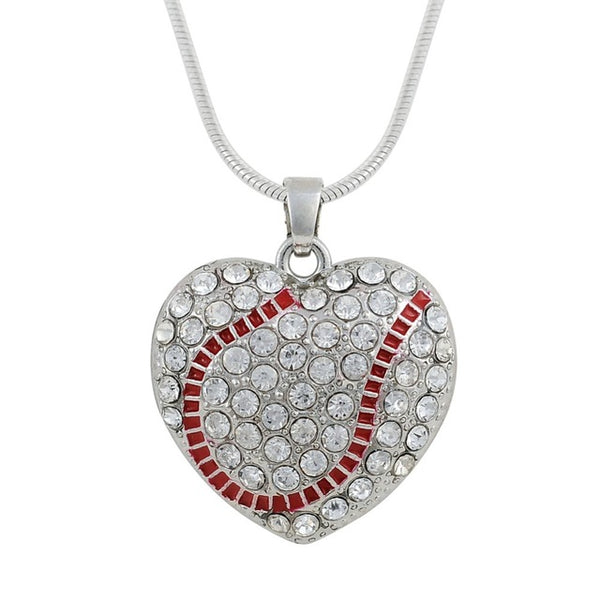 Baseball and Softball CZ Diamond (Cubic Zirconia) Necklace