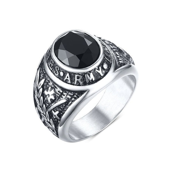 US Navy - Air Force - Army Academy (Stainless Steel) Military Officer's Ring